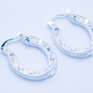 Romantic Filigree Silver Earrings